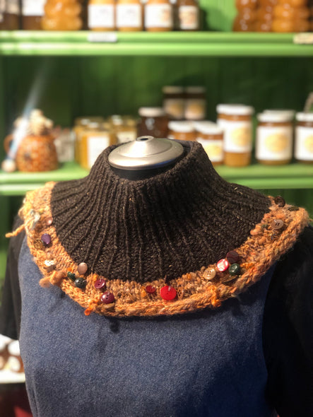 Orange with buttons neck warmer