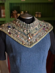 Blue button neck warmer